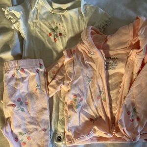 NB Carter's Pink Strawberry Baby Set